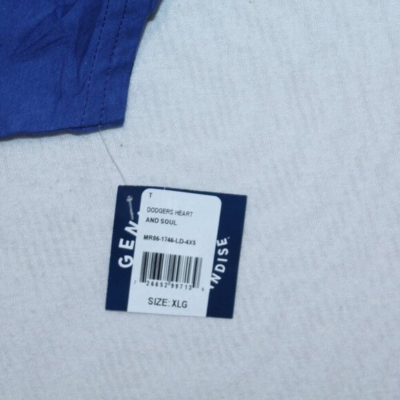 Los Angeles Dodger Men Blue Tee Shirt Short Sleeve Majestic Heart Size XL - Picture 3 of 10